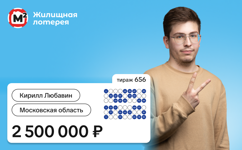Кирилл Любавин, 2 500 000 рублей в Жилищной лотерее